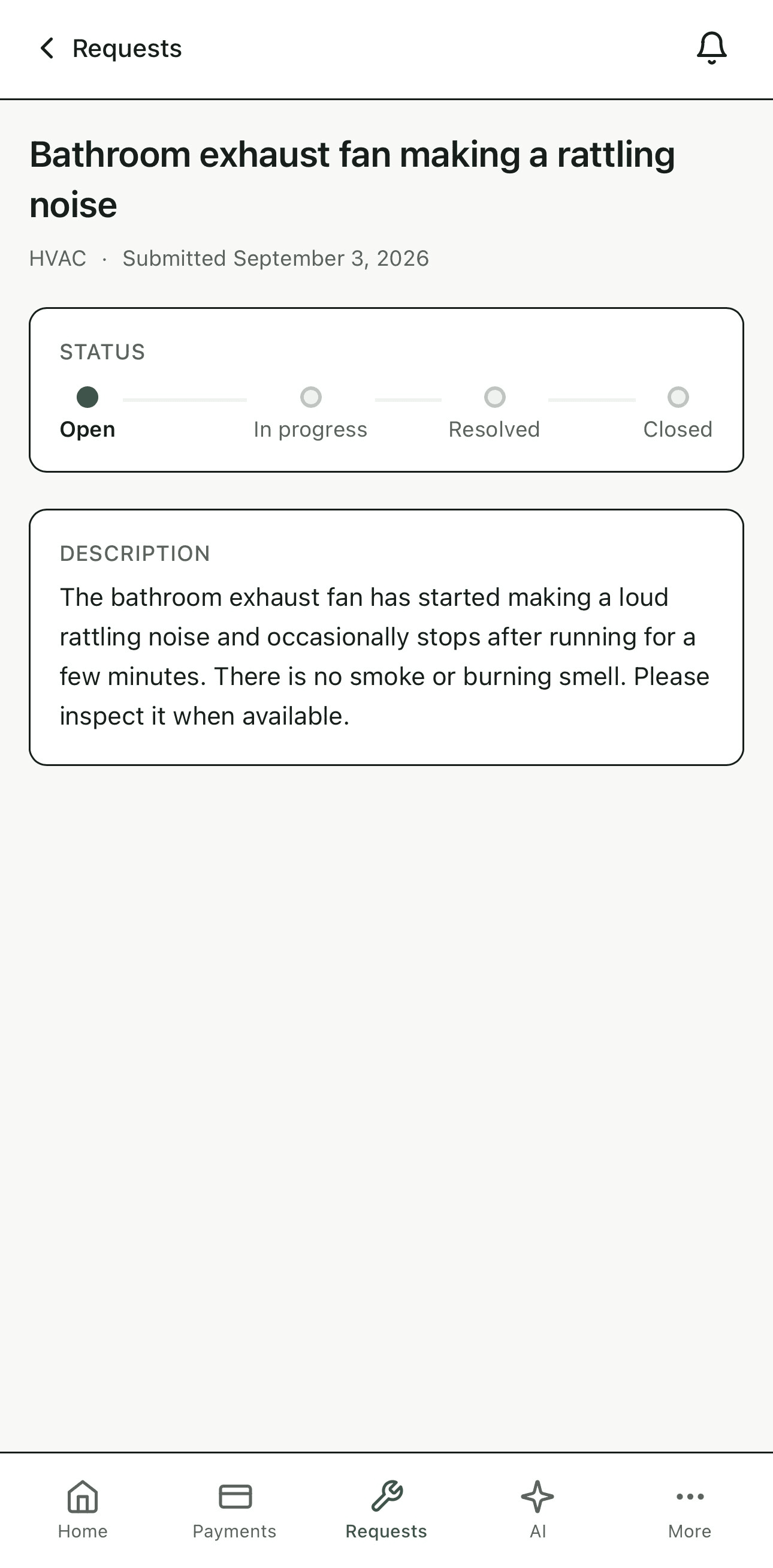 LUMIA resident new maintenance request form